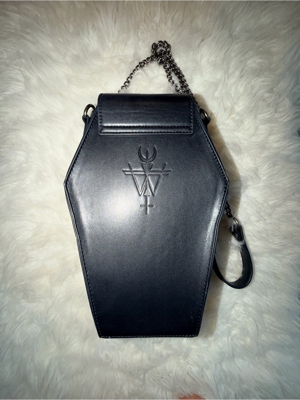 Widow / Dolls Kill Black Coffin Crossbody Bag - Picture 2 of 3
